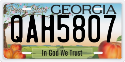 GA license plate QAH5807