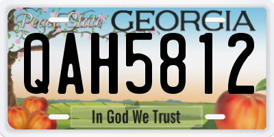 GA license plate QAH5812