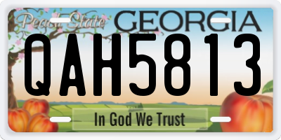 GA license plate QAH5813