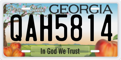 GA license plate QAH5814
