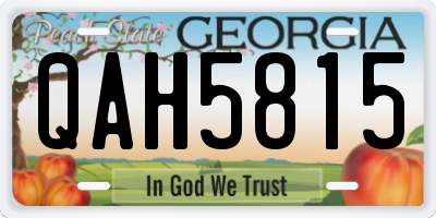 GA license plate QAH5815