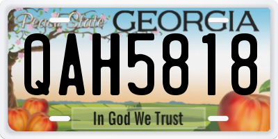 GA license plate QAH5818