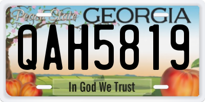 GA license plate QAH5819