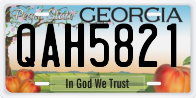 GA license plate QAH5821