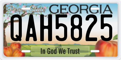 GA license plate QAH5825