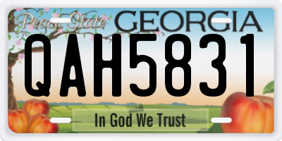 GA license plate QAH5831