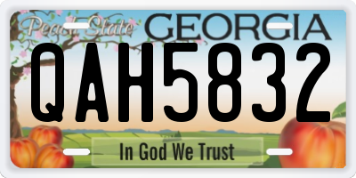 GA license plate QAH5832