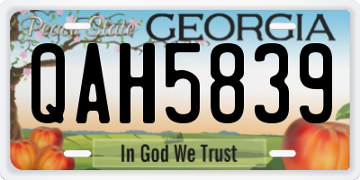 GA license plate QAH5839