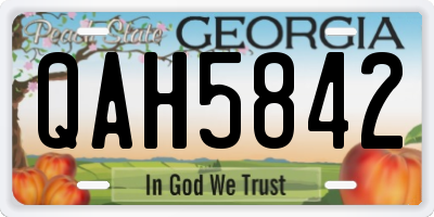 GA license plate QAH5842