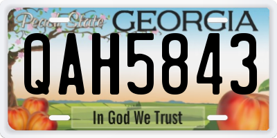 GA license plate QAH5843