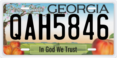 GA license plate QAH5846