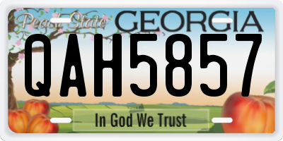 GA license plate QAH5857