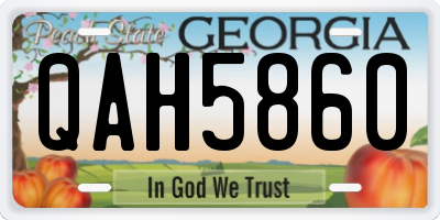 GA license plate QAH5860