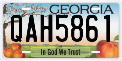 GA license plate QAH5861