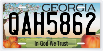 GA license plate QAH5862