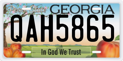 GA license plate QAH5865