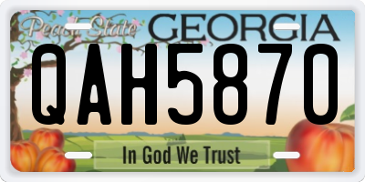 GA license plate QAH5870