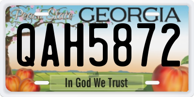 GA license plate QAH5872