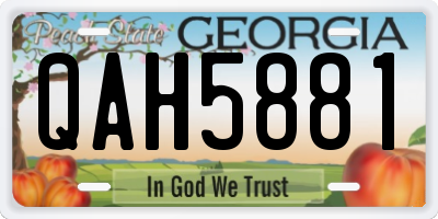 GA license plate QAH5881