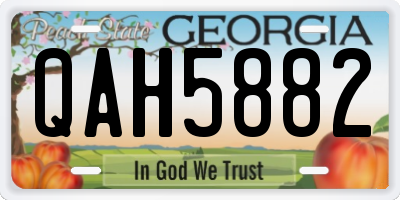 GA license plate QAH5882