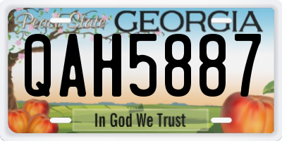 GA license plate QAH5887