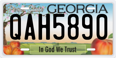 GA license plate QAH5890