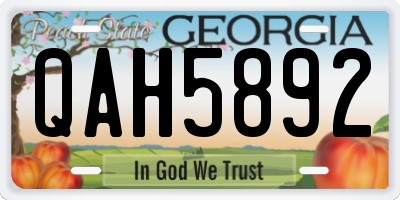 GA license plate QAH5892