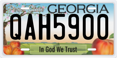 GA license plate QAH5900