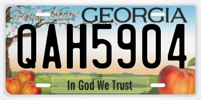 GA license plate QAH5904