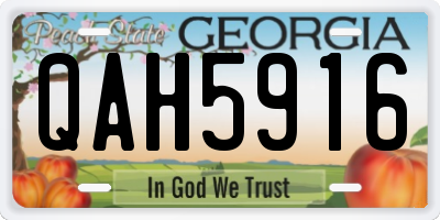 GA license plate QAH5916