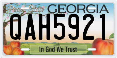 GA license plate QAH5921