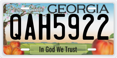 GA license plate QAH5922
