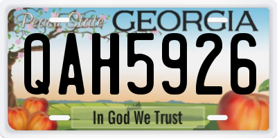 GA license plate QAH5926