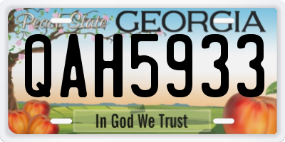 GA license plate QAH5933