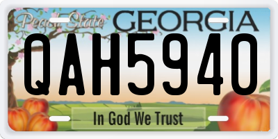 GA license plate QAH5940