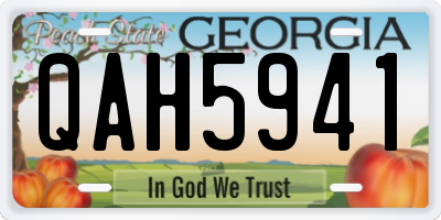 GA license plate QAH5941