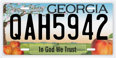 GA license plate QAH5942