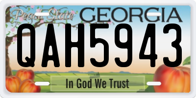 GA license plate QAH5943