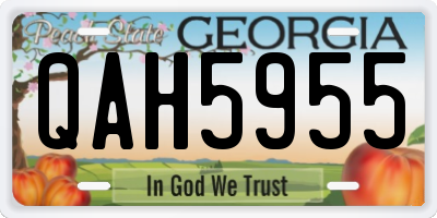 GA license plate QAH5955