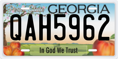 GA license plate QAH5962