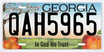 GA license plate QAH5965