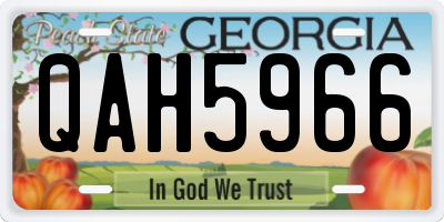 GA license plate QAH5966