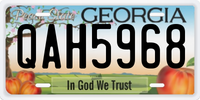 GA license plate QAH5968