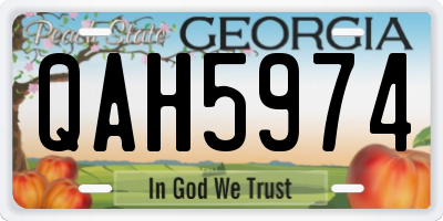 GA license plate QAH5974
