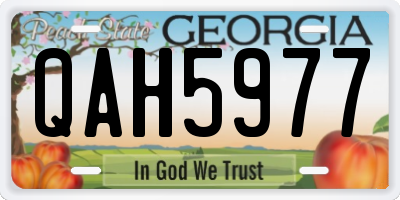GA license plate QAH5977