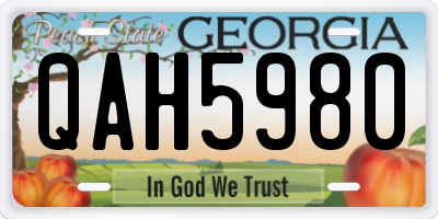 GA license plate QAH5980