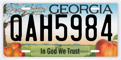 GA license plate QAH5984