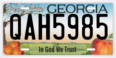 GA license plate QAH5985