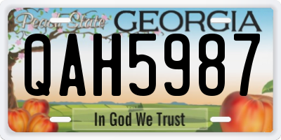 GA license plate QAH5987