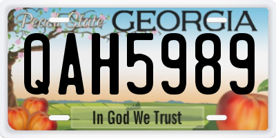 GA license plate QAH5989